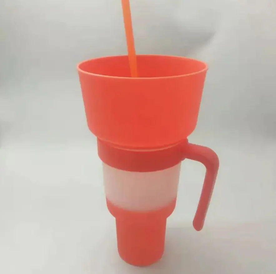 2 In 1 Snack Cup with Straw
