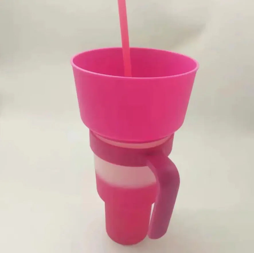 2 In 1 Snack Cup with Straw