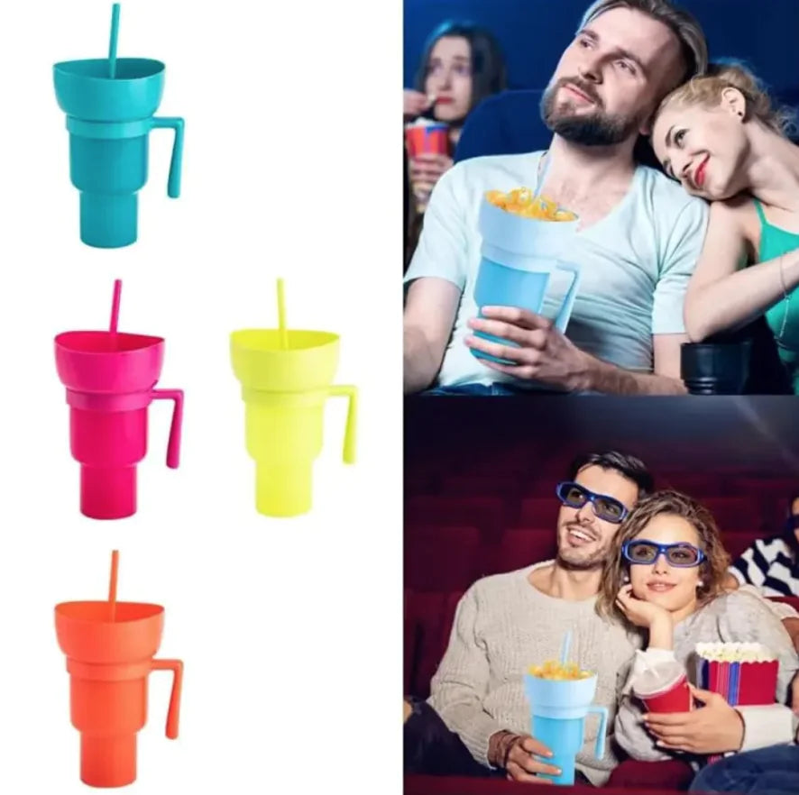 2 In 1 Snack Cup with Straw