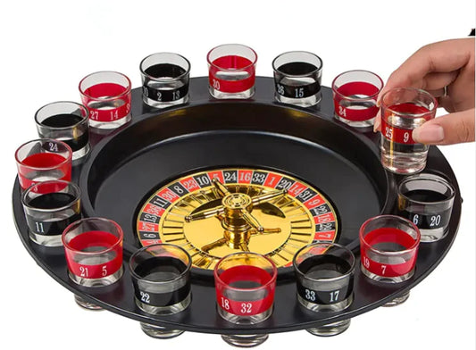 16 Shot Glass Russian Spinning Roulette